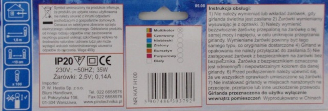 Lampki miniaturowe art. nr H100M