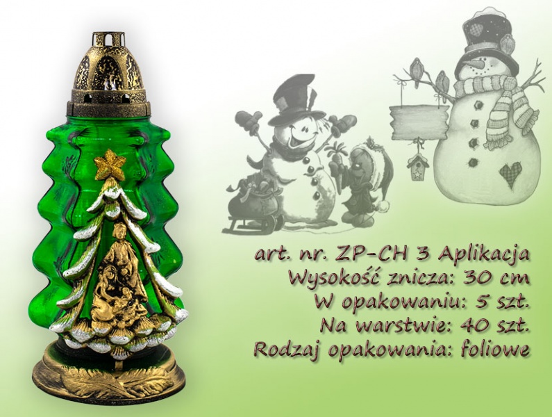 Znicze na wkład art. nr. ZP-CH 3 Aplikacja