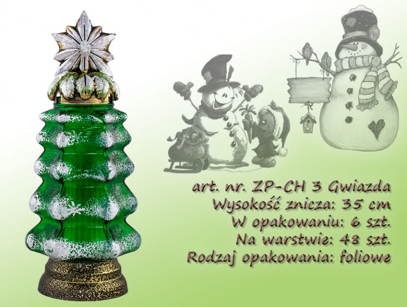 Znicze na wkład art. nr. ZP-CH 3 Gwiazda