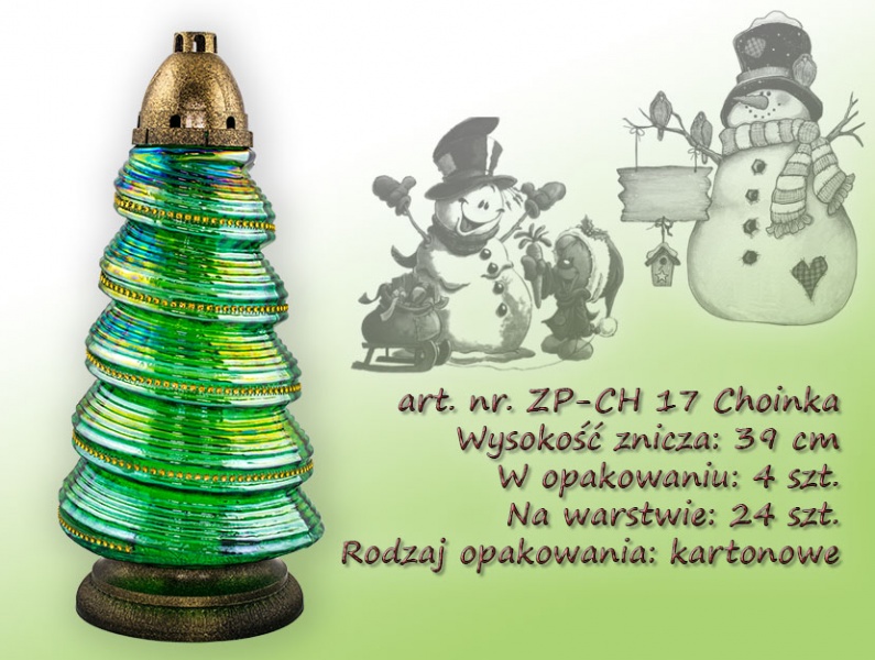 Znicze na wkład art. nr. ZP-CH 17 Choinka