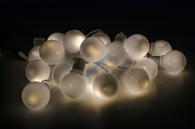 Lampki ogrodowe 20 Żarówek PARTY z TIMEREM, zewnętrzne, biały ciepły, LTP-20Z60/X
